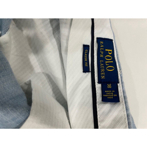 Polo Ralph Lauren Blue Lightweight Cotton Classic Fit Chambray Mens Shorts 38 - Picture 10 of 11